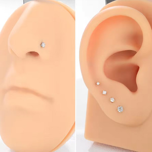 F136 Titanium Alloy Zirconia Nose Stud <b>Ball</b> Shape Daily Wear Fashion <b>Piercing</b> Jewelry - Product Image 2