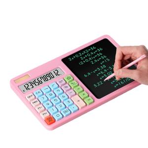 Calculadora Rosa con Pantalla LCD y Bloc de Notas, 12 Dígitos, Funciona con Batería, Regalo Empresarial Creativo - Product Image 2