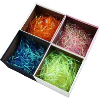 Caixa de presente de rafia de flash confetti, papel de presente com glitter, iridescente, recheado de papel
