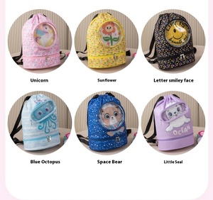 Custom Logo Lightweight and <strong>Simple</strong> Reusable Eco-friendly <strong>Polyester</strong> Drawstring Backpack Waterproof Storage <strong>Bag</strong> - Product Image 5