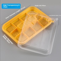 Boîte d'emballage jetable pour pâtisserie, dessert, confiserie, boîte d'emballage pour la cuisson, boîte en plastique à huit compartiments pour gâteau au jaune d'œuf