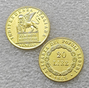Monete Commemorative in Stile Antico <span class=keywords><strong>20</strong></span> <span class=keywords><strong>LIRE</strong></span> Stati Italiani 1848, Regali, Decorazione per la Casa - Product Image 1
