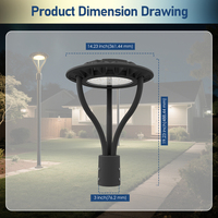 Lampe LED de poteau 150W pour jardin, lumière du jour 5000K, corps en aluminium, IP65, alimentation CA, 17000 lumens, contrôle par capteur de lumière, CRI70, garantie 5 ans