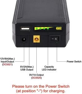 Talentcell bateria de íon de lítio recarregável, 72w, 132wh, 12v/11000mah, 9v/14500mah, 5v/26400mah dc - Product Image 2