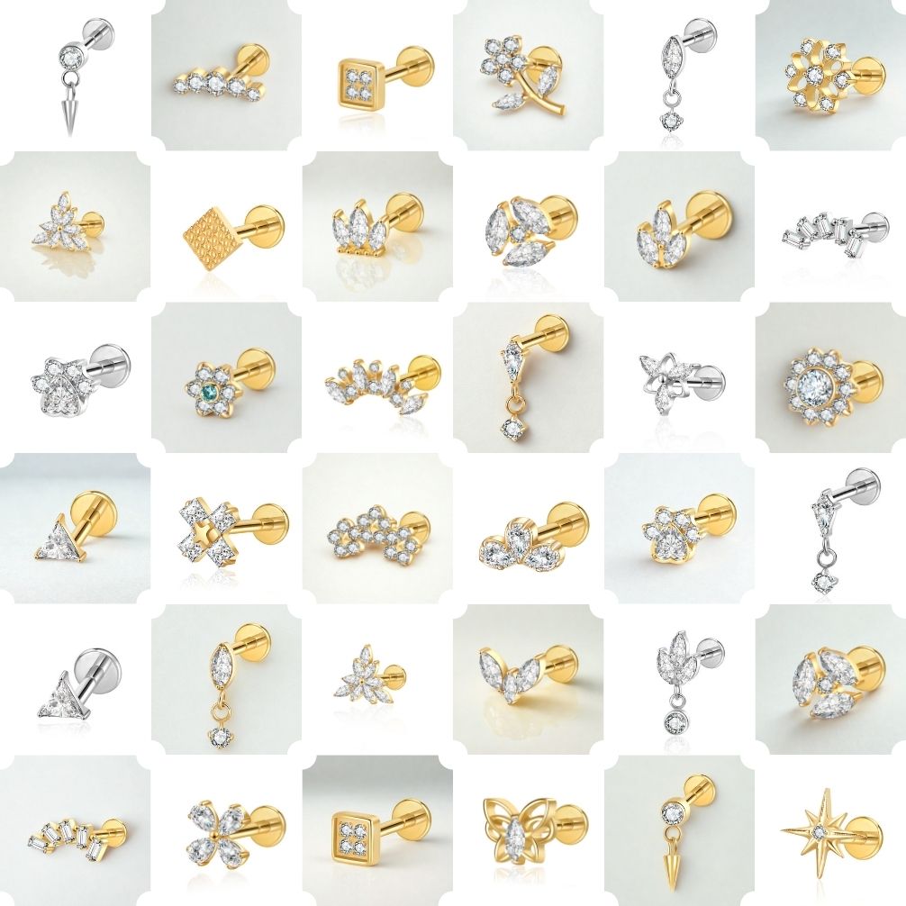 trendy nose rings gold plated