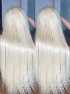24 Inch Straight Virgin European Hair Cuticle Aligned Full Lace <b>Wig</b> Transparent for Lace Qingdao Model 613 Can Dye Texture - Product Image 4