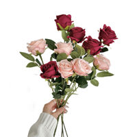 Ramo de Rosas Artificiales H256, Adecuado para el Hogar, Sala de Estar, Mesa de Comedor, Salón de Bodas, Arreglos Florales, Decoración
