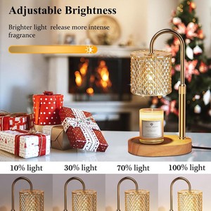 Chauffe-bougie électrique en <span class=keywords><strong>bois</strong></span>, brûleur d'arômes, lampe <span class=keywords><strong>à</strong></span> cire fondante pour aromathérapie, luminosité réglable, 1 <span class=keywords><strong>mèche</strong></span>, multi-prises, salon, chambre <span class=keywords><strong>à</strong></span> coucher - Product Image 6