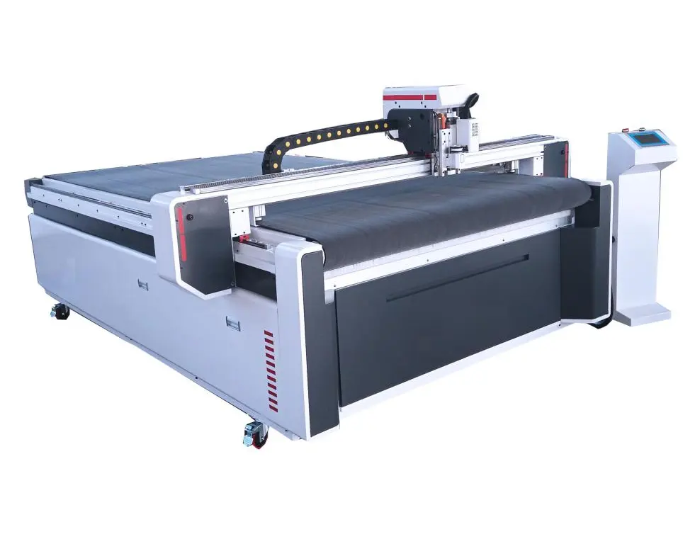 Factory Automatic Edge Patrol Printing Carpet Floor Mat Cutting Machine Felt Shaped Vibrating Knife Cutting Machine