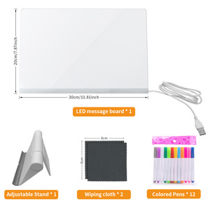 Lavagna Trasparente Luminosa in Acrilico Cancellabile per Disegno/Scrittura/Messaggi/Visualizzazione con Luci LED - Product Image 3