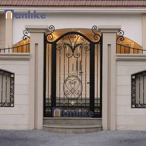 Puerta <span class=keywords><strong>de</strong></span> <span class=keywords><strong>Hierro</strong></span> Forjado Moderna para Exteriores, Diseño Personalizado <span class=keywords><strong>de</strong></span> Reja para Jardín y Entrada <span class=keywords><strong>de</strong></span> Vehículos, Resistente a la Oxidación, <span class=keywords><strong>de</strong></span> Anlike Luxury Home - Product Image 4