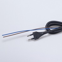 Longueur personnalisée 1M/2M AC câble secteur 220v européen rond 2 broches prise d'alimentation ue avec cordon d'alimentation VDE Figure