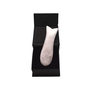 Popular en forma de pez masajeador Guasha herramienta de cuarzo rosa Gua Sha piedra raspado masaje - Product Image 5