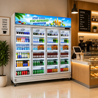 Jinfugui Porte en verre commerciale Double température Affichage des boissons Refroidisseur 450L vertical Boisson Réfrigérateur