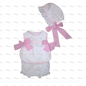 Conjunto de Top y Braguitas para Niñas Pequeñas, Conjunto de Gorro de Gingham Tejido, Conjuntos de Ropa de Verano para Bebés - Product Image 3