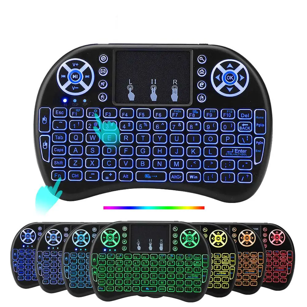 Factory wholesale I8 Wireless Mini Keyboard Remote Control Backlit keyboard 2.4G Touchpad Handheld Keyboard PC Android TV Box