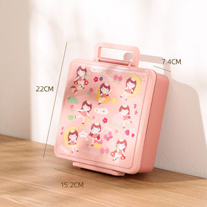 Boîte à lunch Bencircle B276 avec plusieurs compartiments, poignée, gobelet à soupe en plastique et impression de motifs de dessins animés - Product Image 6