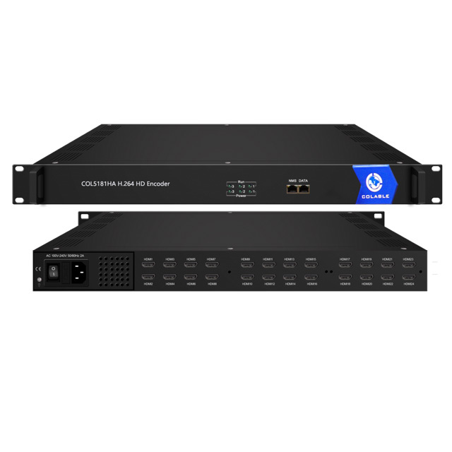Digital Cable TV Encoder 8/16/24 Channels H.264 1080p HD IP Encoder with for and Metal Housing-Colable COL5181HA