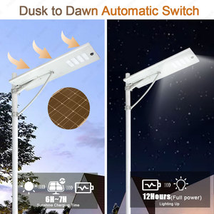 Lampadaire solaire LED en aluminium certifié RoHS, étanche IP65, 80W, 5000K, personnalisé en usine - Product Image 4