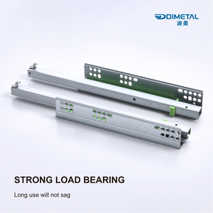 Dimetal 18 ''450mm đầy đủ kéo đẩy trượt ẩn với hai phần hỗ trợ phục hồi đường sắt trượt - Product Image 5