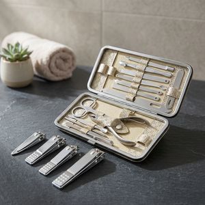 Zachary Industries High Quality Durable Silver <b>Nail</b> Clippers Set Best Manicure Pedicure <b>Kits</b> Stainless Steel Hand and Foot Use - Product Image 3