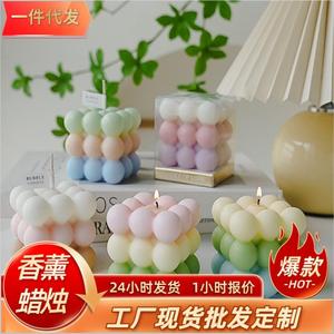 Velas Aromáticas Cuadradas con Degradado en Forma de Cubo de Rubik, Cera de Soja Mixta, Aromaterapia, Regalo Decorativo - Product Image 5