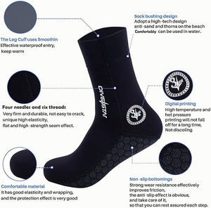 Chaussettes aquatiques en néoprène DIVESTAR tailles M/<span class=keywords><strong>L</strong></span>/XL, durables, 3/5 mm, antidérapantes, pour la plage, la plongée en apnée, accessoires de plongée - Product Image 4