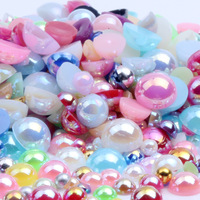 Perles en résine irisée à dos plat de 4/5/6/8/10 mm pour la fabrication de slime artisanal, perles acryliques en forme de perle, perles en vrac pour la décoration