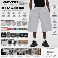 Shorts de jogging amples en molleton 100 % coton personnalisables pour hommes, taille ajustable, ourlet brut, grandes tailles