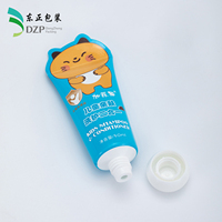Tube souple vide en PE bleu pour cosmétiques pour enfants, 30-80 ml, 30 mm, avec bouchon à vis brillant à motif de dessin animé, pour emballage de shampoing, après-shampoing et soins de la peau
