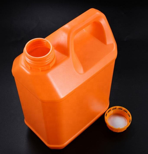 Bidon carré en plastique HDPE orange de 5 L avec bouchon à vis, pour le stockage de produits chimiques, usage industriel - Product Image 1