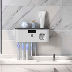 Wall Toothbrush Holder for Bathroom UV Toothbrush Organizer Toothpaste Dispenser USB Rechargeable 5 Slots Bathroom Supplies - Product Image 3