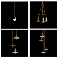 Lámpara colgante de latón Vintage XZ, estructuras cónicas Led Triangulares repetitivas, candelabro de comedor, colgante de luz, diseño de cocina
