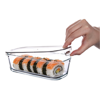 Boîte à lunch hermétique et empilable de 240 ml en verre borosilicate avec couvercle