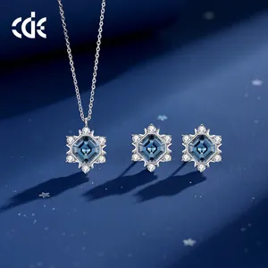 CDE YN1206 Fine Jewelry 925 Sterling Silver Princess cut Colar De Cristal Com Cubic Zirconia Pingente Colares Para As Mulheres Presente