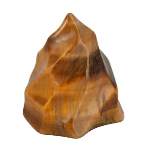 Natural freeform Natural Tiger Eyes stone standing Gemstone Rock Polished Stone crystal freeform healing Palm Stone