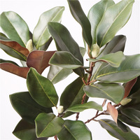 Branches de feuillage de magnolia artificielles, toucher réaliste, fleurs de grandiflore, feuilles en plastique, décoration de table, bureau, maison