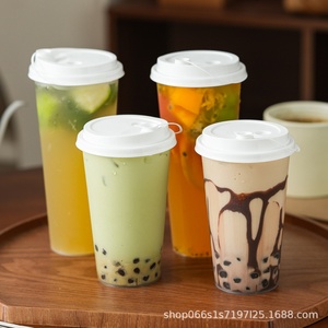 Gobelets en PP transparent de qualité alimentaire à paroi simple avec couvercles anti-fuite pour les boutiques de bubble tea, café et boba/lait au thé personnalisables - Product Image 4