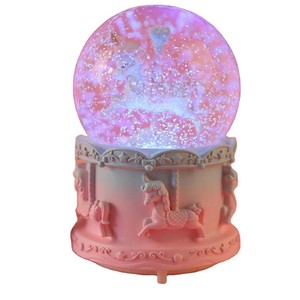 Globo <span class=keywords><strong>de</strong></span> Nieve Giratorio con Temática Animal, Bola <span class=keywords><strong>de</strong></span> Cristal con Luz y Cambio <span class=keywords><strong>de</strong></span> Color, <span class=keywords><strong>Castillo</strong></span> en el Cielo <span class=keywords><strong>de</strong></span> Resina, Regalo Artístico Musical - Product Image 1