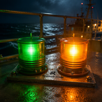 Feu de navigation à LED solaire pour bateau marin, alimenté par batterie, pour la sécurité routière