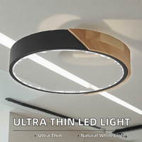 Lustre moderne LED ultra fin en fer et acrylique 24W, montage en surface, chambre à coucher, salon, intérieur
