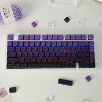 MAO cat High-profile Side-sculpted Translucent Full Set Black purple PBT 5-face Dye-sublimated Keycapscross-border Bestseller