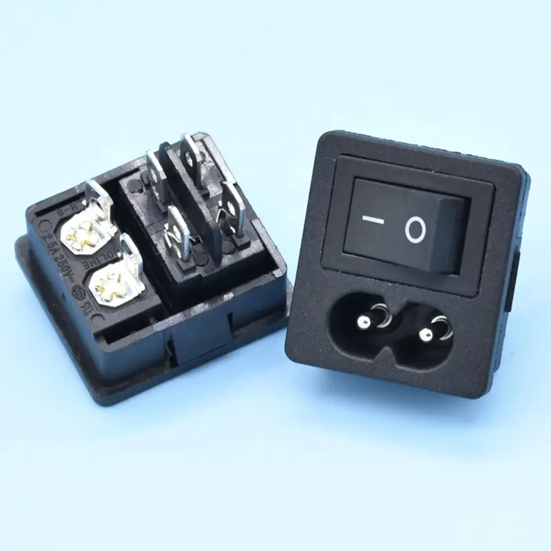 AC Switch Socket / Female / Rocker Switch / Two-in-one / AC / DC / Plug / Socket / Jack / Converter / Connector