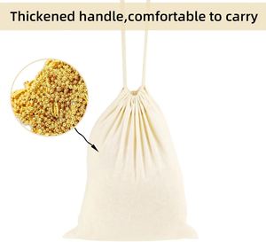 Sac fourre-tout personnalisé avec cordon de serrage en coton, 14x17 pouces - Product Image 5