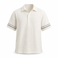 Chemise décontractée à manches courtes en lin et coton pour homme, respirante, brodée, pour l'été, fabrication OEM ODM