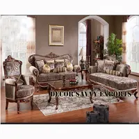 Conjunto de sofá de Madera tallada para decoración del hogar, Set de sofá de estilo lujoso de diseño real hecho de madera de teca para decoración de oficina, artículo de regalo