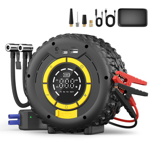 Compresseur d'air pour voiture, booster de batterie et gonfleur de pneus tout-en-un, électrique 12V, écran numérique, entrée Type C, débit minimum 25L - Product Image 2