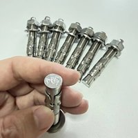 Pengait Batu Panjat Tebing, Plat Gantungan Baut M12, Baja Anti Karat 304 316, Polesan Tinggi, Pengait Baji Ekspansi, Dapat Dilepas, Beban 25-30KN