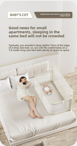 Cuna Metálica Portátil 3 en 1 Plegable Antipresión con Barandilla para Recién Nacidos, Ahorra Espacio, para Dormitorio y Sala de Estar - Product Image 4