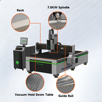 Máquina Fresadora CNC para Madera SQ 1325 M2 de 7.5KW con Husillo Único y Componentes Centrales de Rodamiento para Corte de Letreros de Acrílico/Plástico